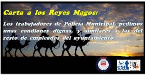 tres reyes magos trayendo derechos laborales a los policías municipales